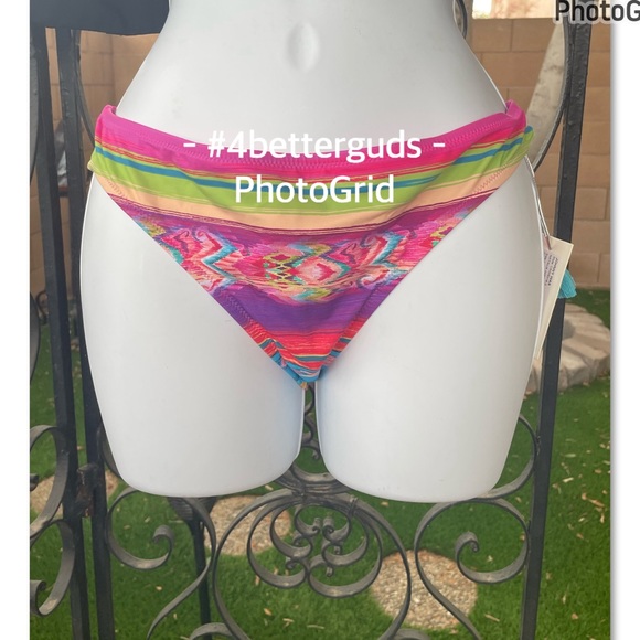 NEW Johnny Was Natalia Hipster Colorful Abstract Print Bikini Bottom Size LG 12 - Picture 5 of 16